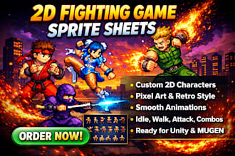 create custom 2d fighting game sprite sheets for unity and mugen