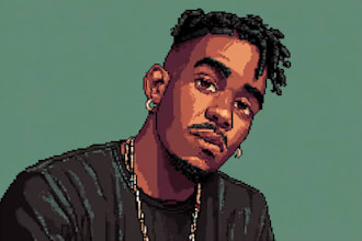 create a marvelous pixel art portrait of you