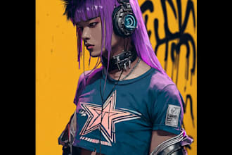 create cyberpunk character art