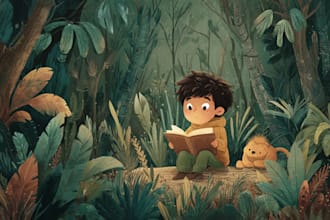 illustrate your kids fancy children story book illustration
