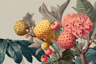 make a gorgeous botanical plants fruits illustration
