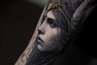create a small, minimalistic, fine line spiritual tattoo