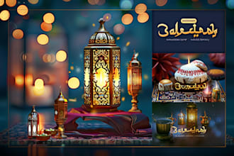 design ramadan and eid al fitr social media posts, flyers and banners