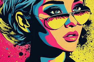 create colorful pop art illustrations of food for branding
