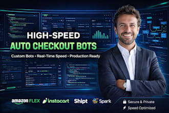 develop auto checkout bot, monitor bot, restock shopping bot for amazon flex bot