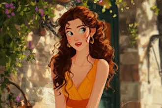 making a cute disney cartoon portrait