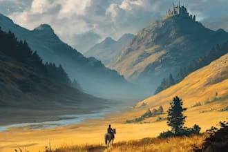 digitally paint fantasy landscape