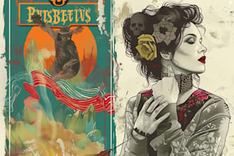 draw a unique illustration in a vintage style