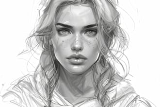 fantasy character sketch in unique style
