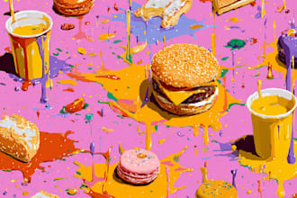 create custom pop art food artwork for menus and promotions