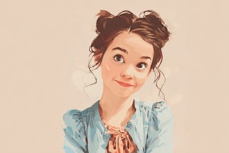 draw a magical disney style couple or family portrait