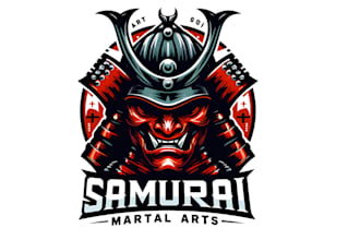 design a vintage samurai logo with classic warrior heritage