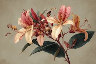 draw realistic scientific botanical illustrations of flowers or plants design