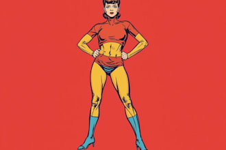 make a vintage pop art style comic style
