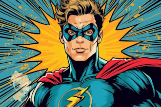 design an amazing superhero pop art