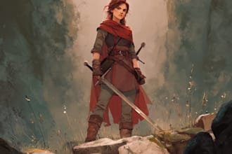 draw fantasy book cover, illustration