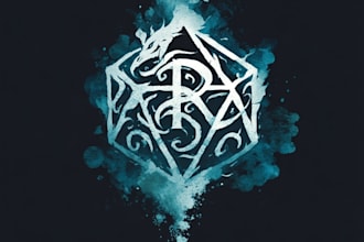 draw a custom dnd, fantasy, sci fi, rpg animated game logo