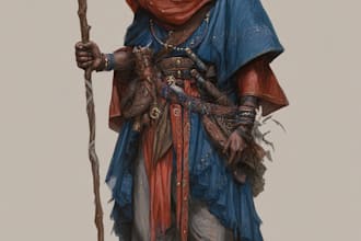 make your dnd rpg character or party illustration art