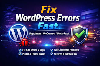 fix wordpress issues, bugs, fix wordpress error, fix website, woocommerce fix