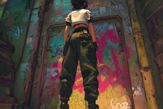 create science fiction, fantasy, cyberpunk illustration