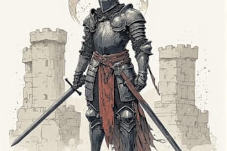 do dark medieval art illustration for you