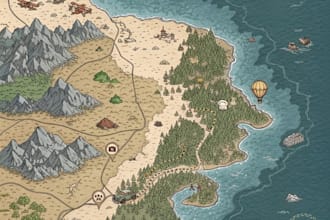 do draw custom travel illustrated vector map design