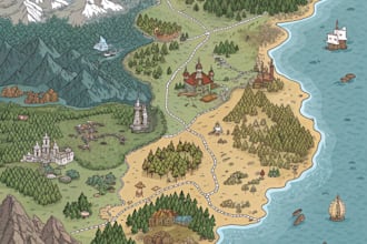 make you an amazing fantasy, rpg, dnd or dungeon battle map