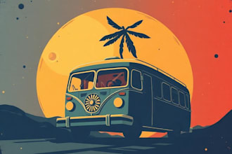 make a poster design in a retro vintage style