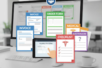 do invoice,order form, fillable PDF form, medical form, checklist, questi
