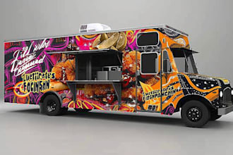 create food truck wrap design, food trailer wrap design