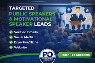 generate verified public speaking and keynote speaker leads