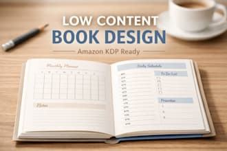 design and format low content books for amazon KDP