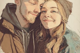 paint custom couple portrait