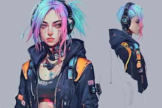create cyberpunk character art