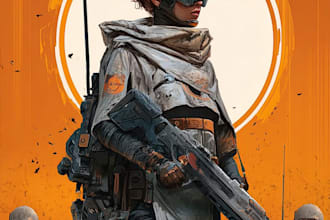 create a sci fi art and sci fi character art