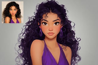 create a disney cartoon portrait