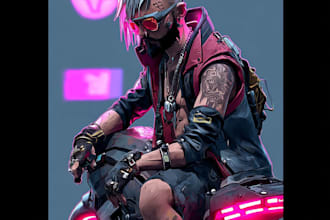 draw cyberpunk character art