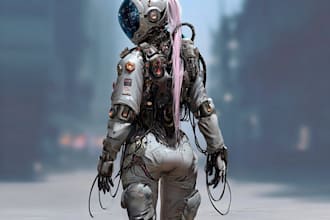 create epic sci fi star wars inspired artwork, characters