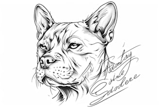 do stunning pet tattoo design in line art