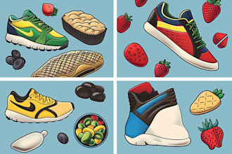draw detailed line art of any product, food, sketch