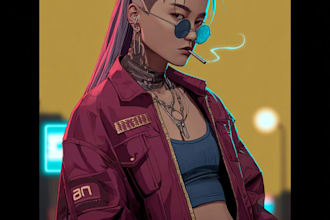 create cyberpunk character art