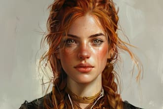 create portrait semi realistic character