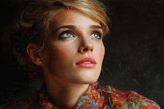 realistic digital portrait art in oil painting style