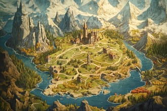 fantasy map illustration for map