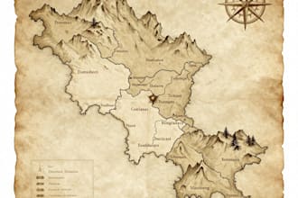 draw a custom map for fantasy, scifi, book or boardgame