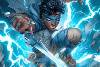 create an amazing superhero or fantasy comic illustration