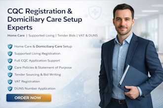 register home care, dom care, supported living, cqc and bid tenders