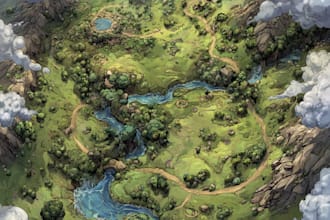 design vector maps, event maps, fantasy festival maps