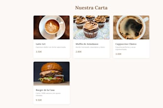 create a responsive restaurant menu or cafe website