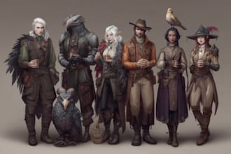 make custom dnd party character art